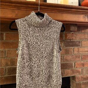 Michael Kors Brown and White Turtleneck Sweater